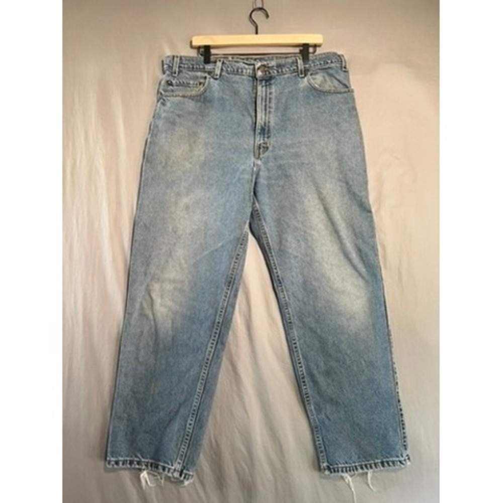 Levis 540 Relaxed Fit Jeans Light Wash Blue Denim W40 L30 Vintage Distressed